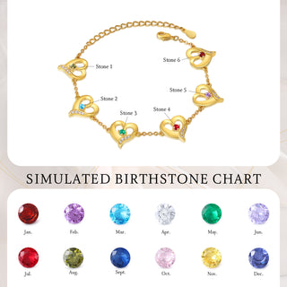 Custom Birthstone Heart Bracelet
