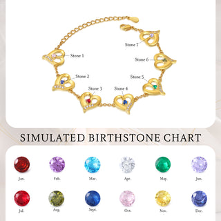 Custom Birthstone Heart Bracelet