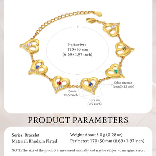 Custom Birthstone Heart Bracelet