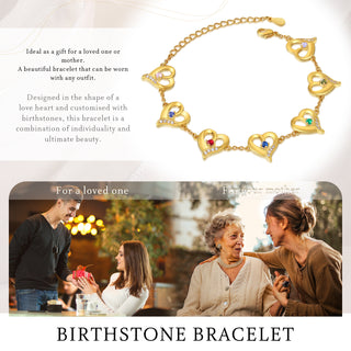 Custom Birthstone Heart Bracelet