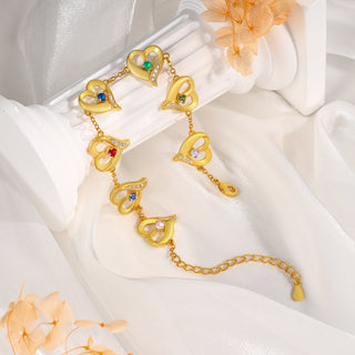 Custom Birthstone Heart Bracelet