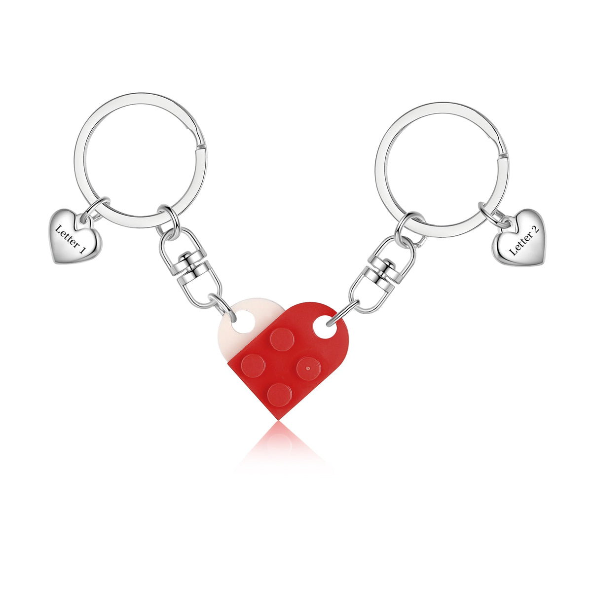 Custom Heart Letter Couple Keychain