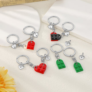 Custom Heart Letter Couple Keychain