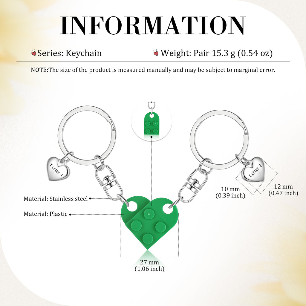 Custom Heart Letter Couple Keychain