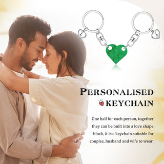 Custom Heart Letter Couple Keychain