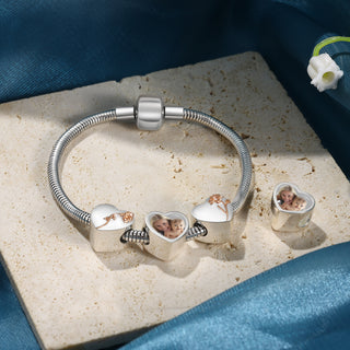 Custom Photo Birth Flower Bracelet