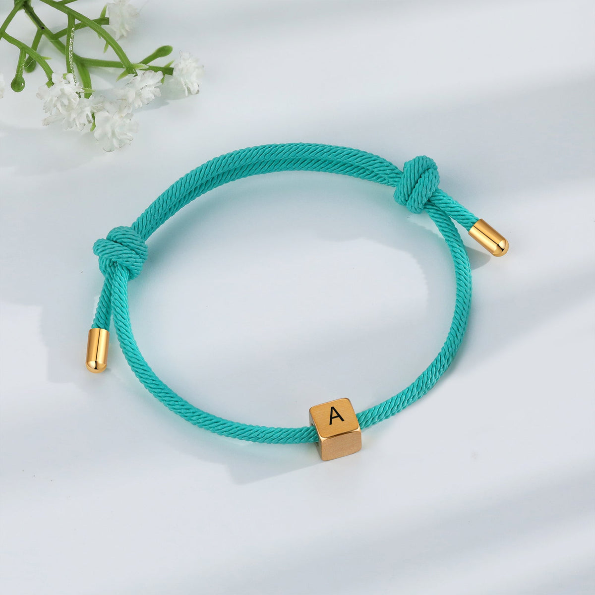 Custom Lettered Stainless Steel Braided Bracelet