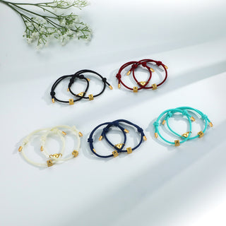 Custom Lettered Stainless Steel Couple Heart Shaped Braided Bracelet