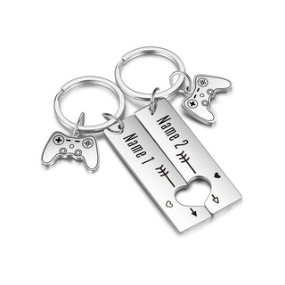 Custom Name Stainless Steel Couple Keychain