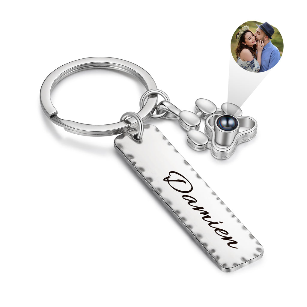 Custom Name Projection Couple Keychain
