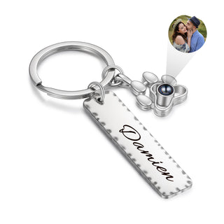 Custom Name Projection Couple Keychain