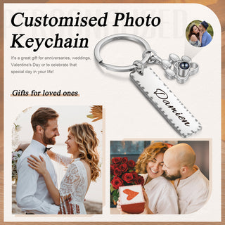 Custom Name Projection Couple Keychain