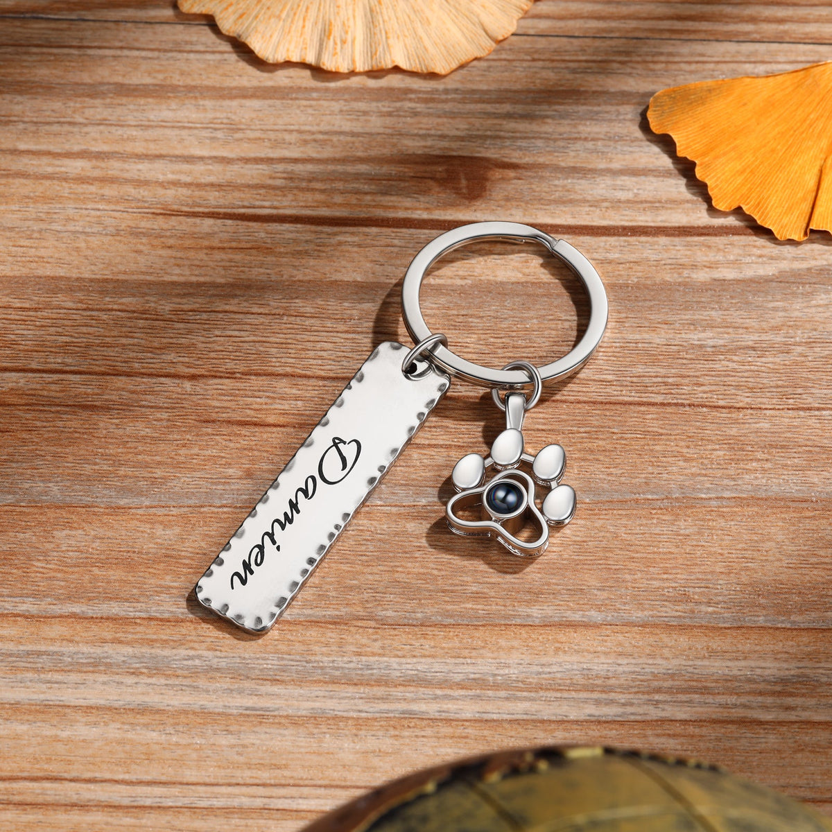 Custom Name Projection Couple Keychain
