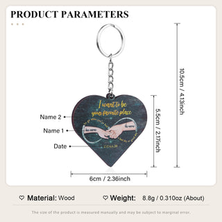 Custom Name Heart Shape Couple Keychain