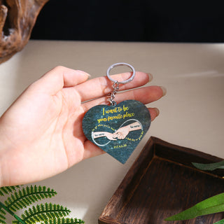 Custom Name Heart Shape Couple Keychain
