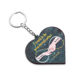 Custom Name Heart Shape Couple Keychain