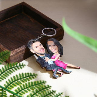 Custom Photo Couple Keychain