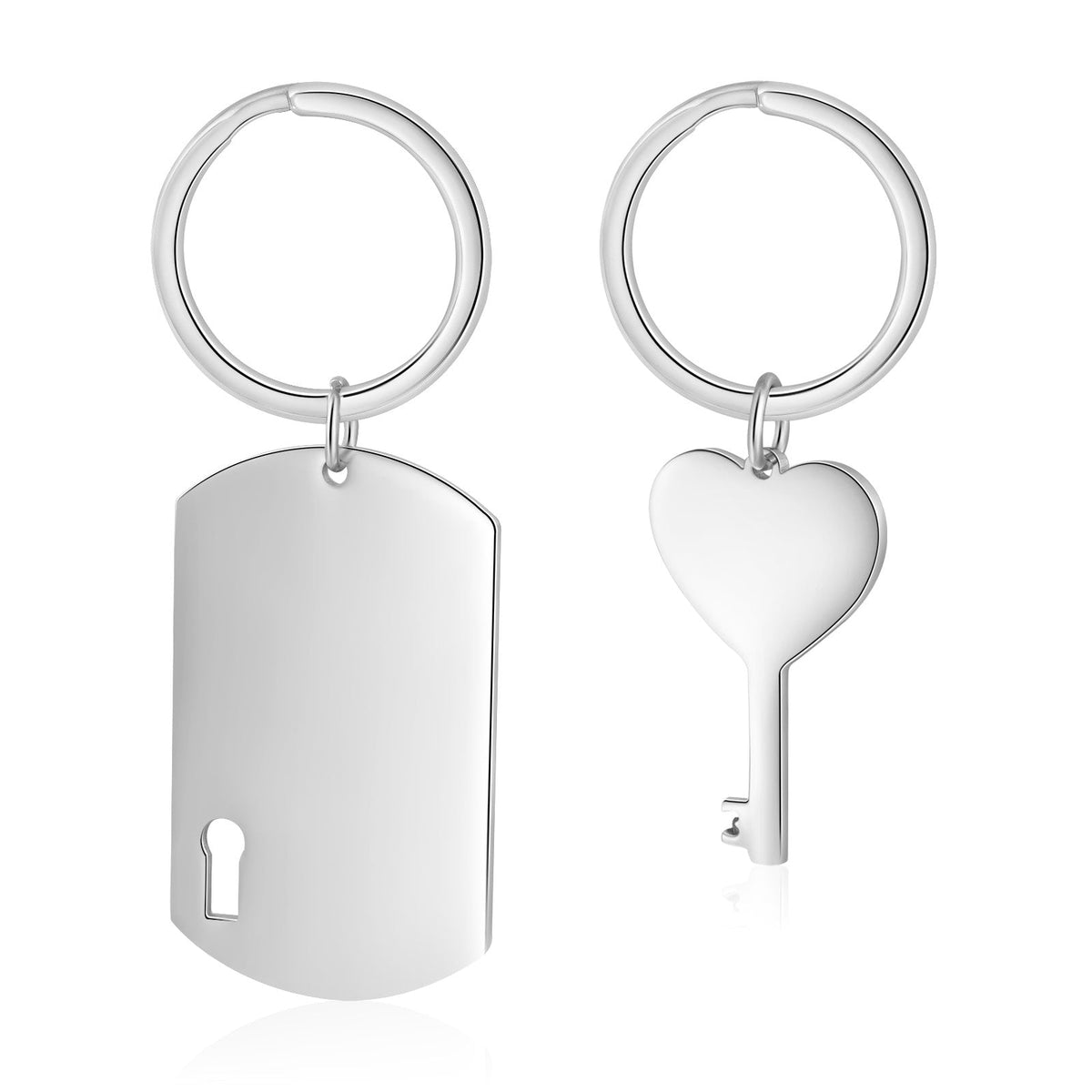 Custom Name Heart Shape Couple Keychain