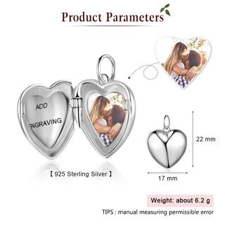 925 Sterling Silver Personalized Photo Necklace