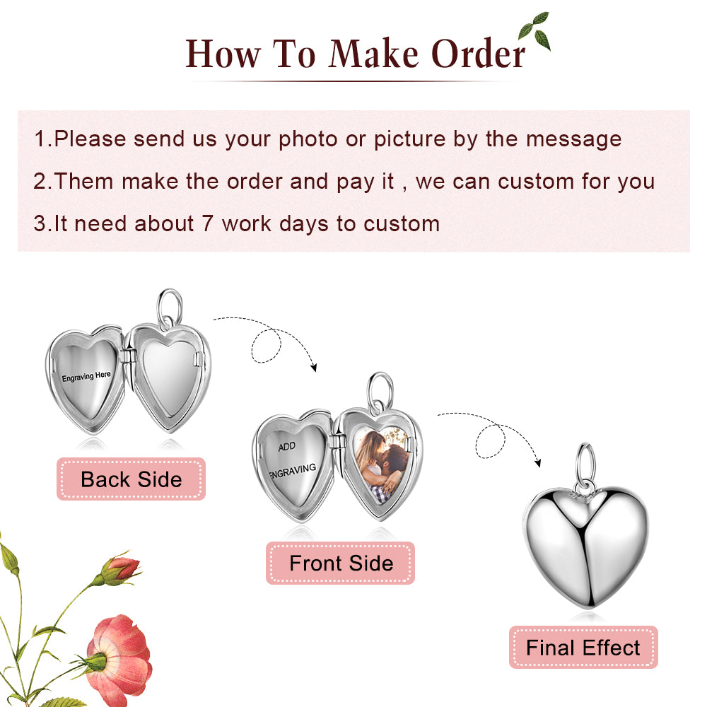 925 Sterling Silver Personalized Photo Necklace