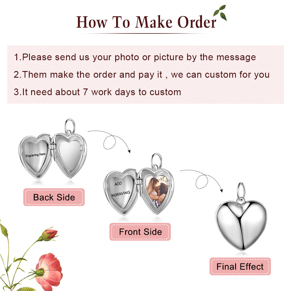 925 Sterling Silver Personalized Photo Necklace