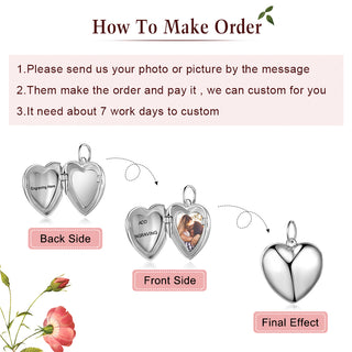 925 Sterling Silver Personalized Photo Necklace