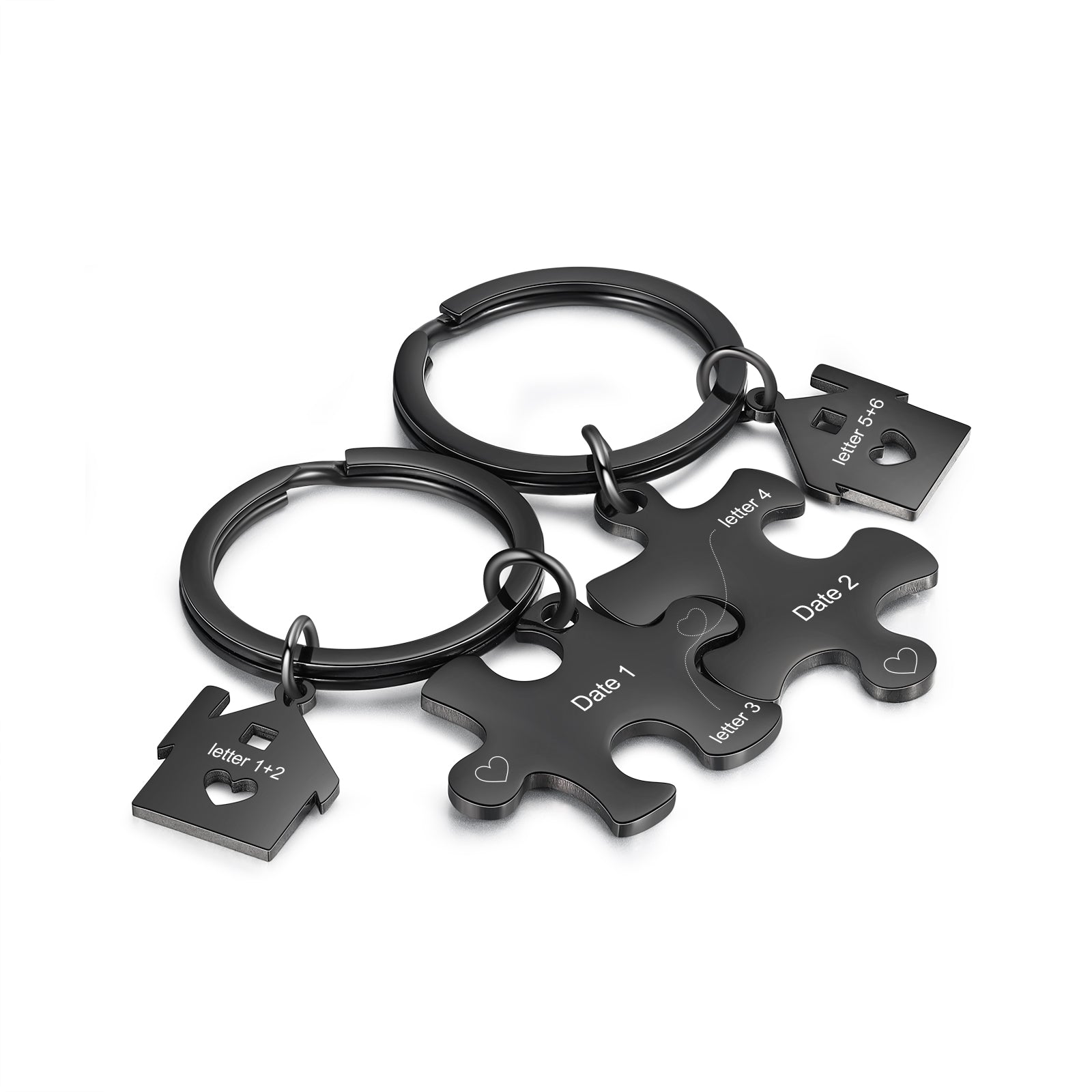 Custom Letter Combination Valentine Day Couple Keychain