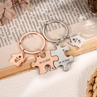 Custom Letter Combination Valentine Day Couple Keychain