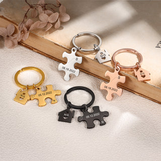 Custom Letter Combination Valentine Day Couple Keychain