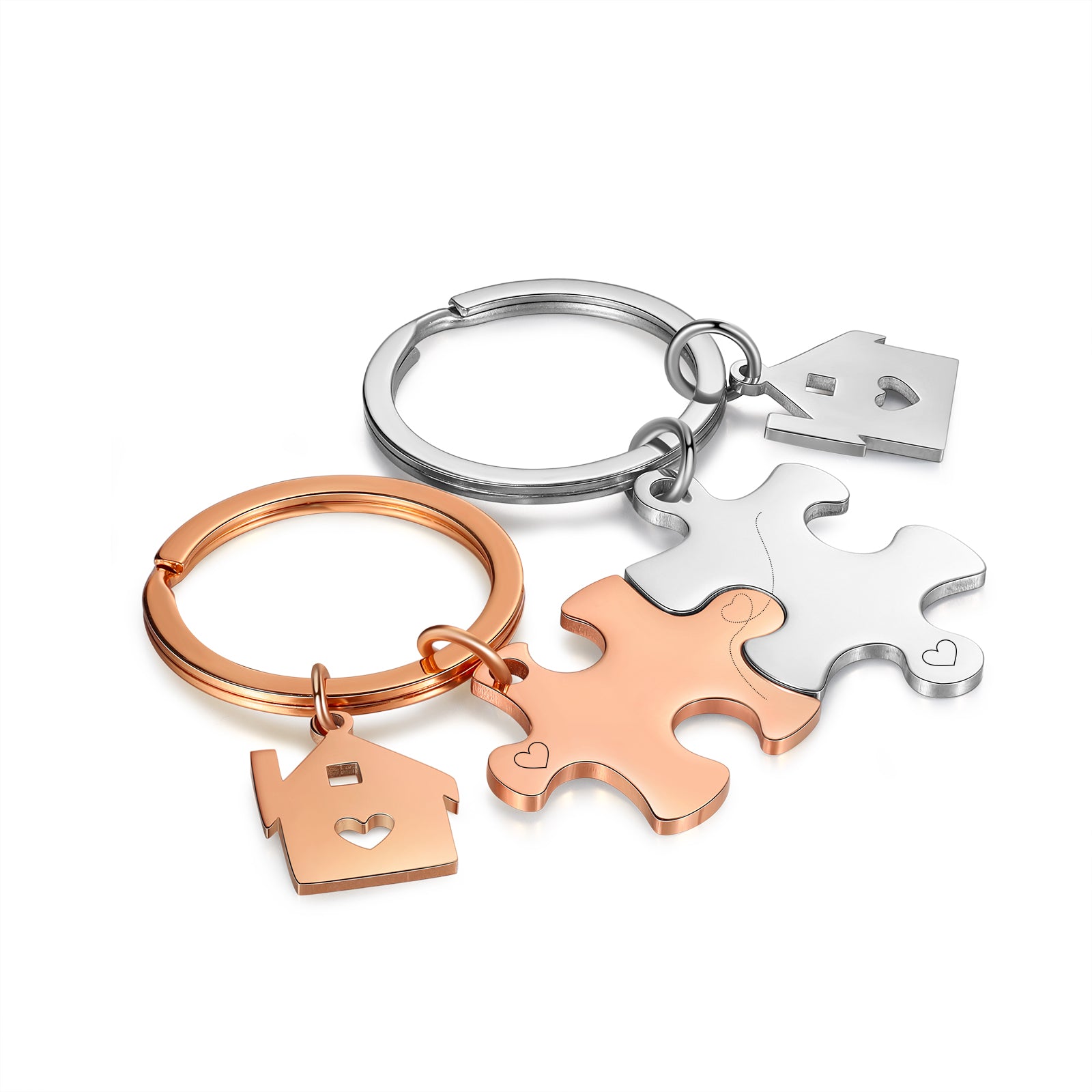 Custom Letter Combination Valentine Day Couple Keychain