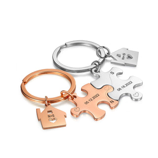 Custom Letter Combination Valentine Day Couple Keychain