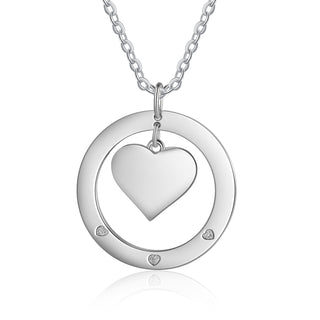 Custom Name Round and Heart Shape Necklace