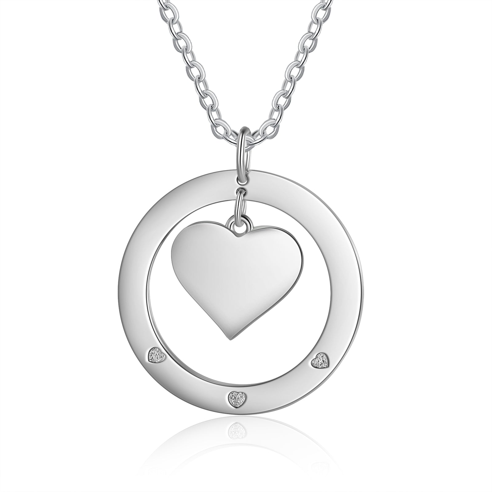 Custom Name Round and Heart Shape Necklace