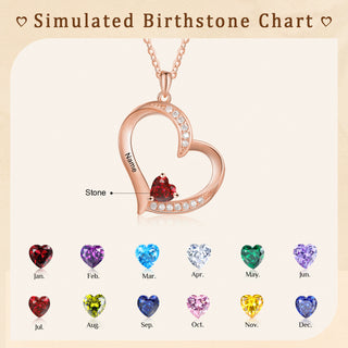 Custom Birthstone Heart Shape Copper Necklace