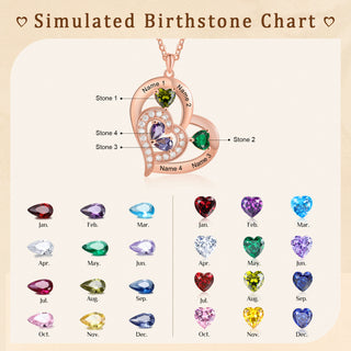 Custom Birthstone Heart Shape Copper Necklace