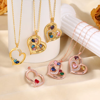 Custom Birthstone Heart Shape Copper Necklace