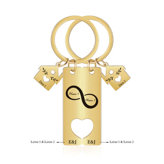Custom Name Eight Shaped Combination Couple Keychain