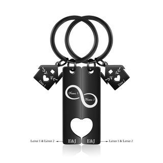 Custom Name Eight Shaped Combination Couple Keychain
