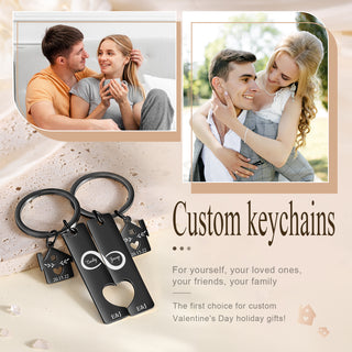 Custom Name Eight Shaped Combination Couple Keychain