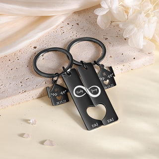 Custom Name Eight Shaped Combination Couple Keychain