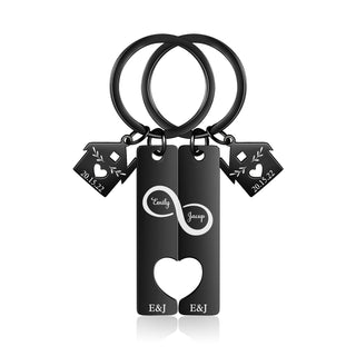 Custom Name Eight Shaped Combination Couple Keychain