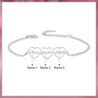 Custom Name Heart Shaped Bracelet for Women