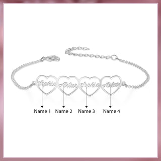 Custom Name Heart Shaped Bracelet for Women