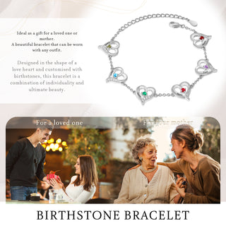 Custom Name Birthstone Women Heart Shape Bracelet