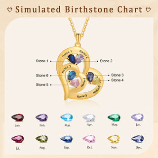 Custom Birthstone Heart Shape Copper Necklace