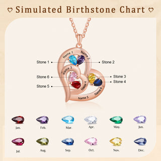 Custom Birthstone Heart Shape Copper Necklace