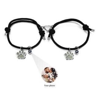 Custom Photo Couple Luminous Projection Woven Bracelet