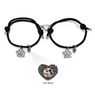 Custom Photo Couple Luminous Projection Woven Bracelet