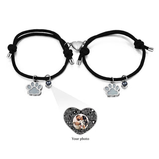 Custom Photo Couple Luminous Projection Woven Bracelet