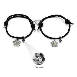 Custom Photo Couple Luminous Projection Woven Bracelet